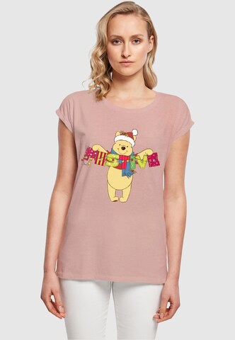 ABSOLUTE CULT T-Shirt 'Winnie The Pooh - Festive' in Pink: predná strana