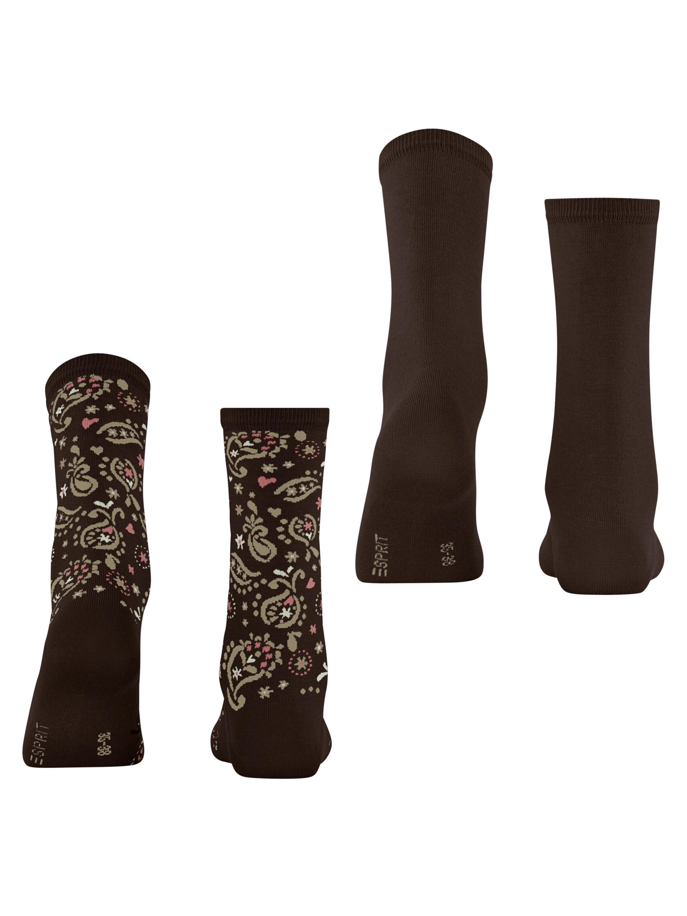 ESPRIT Socken 'Soft Paiyley 2-Pack'‌‌‌‌‌‌‌ in Braun
