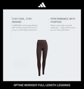 ADIDAS PERFORMANCE - Skinny Calças de desporto 'Optime' em castanho