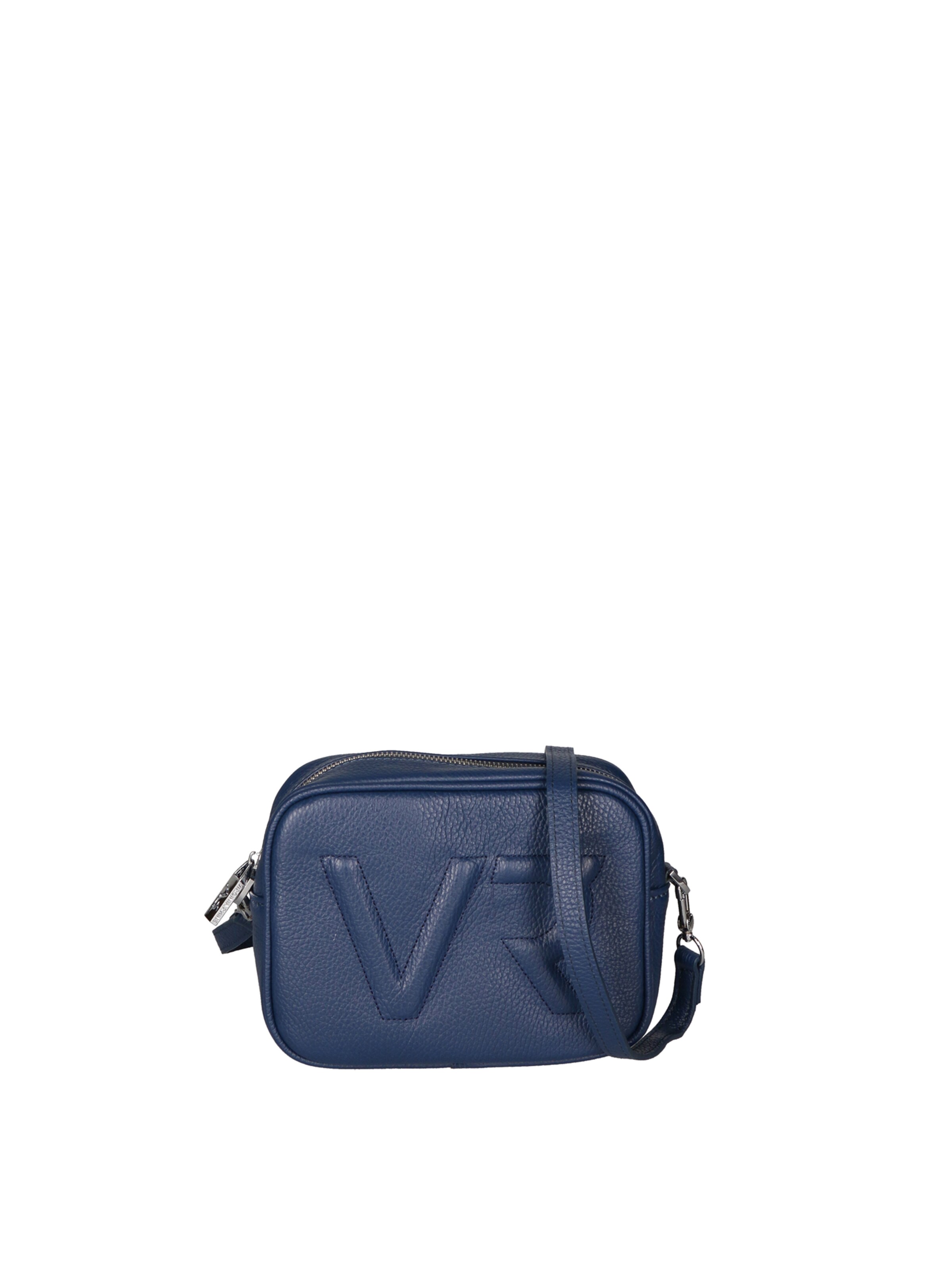 Borsa a tracolla 'Borsa a Tracolla Donna Pelle Virginia Rhinè Zip' di Virginia Rhinè in blu: frontale