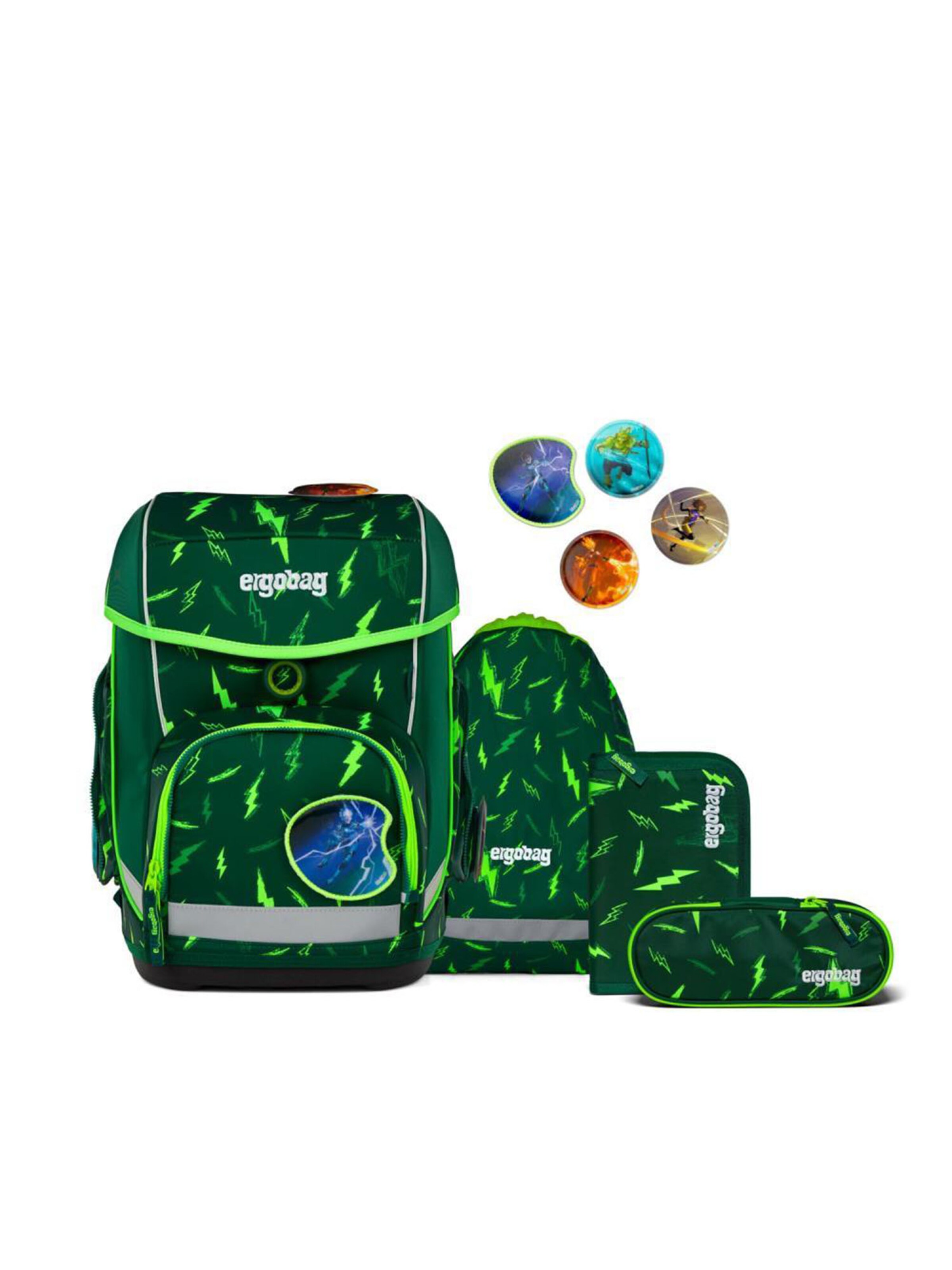 ergobag Rucksack 'Cubo Set 5 tlg'‌‌‌‌‌‌‌‌‌ in Grün: Vorderseite