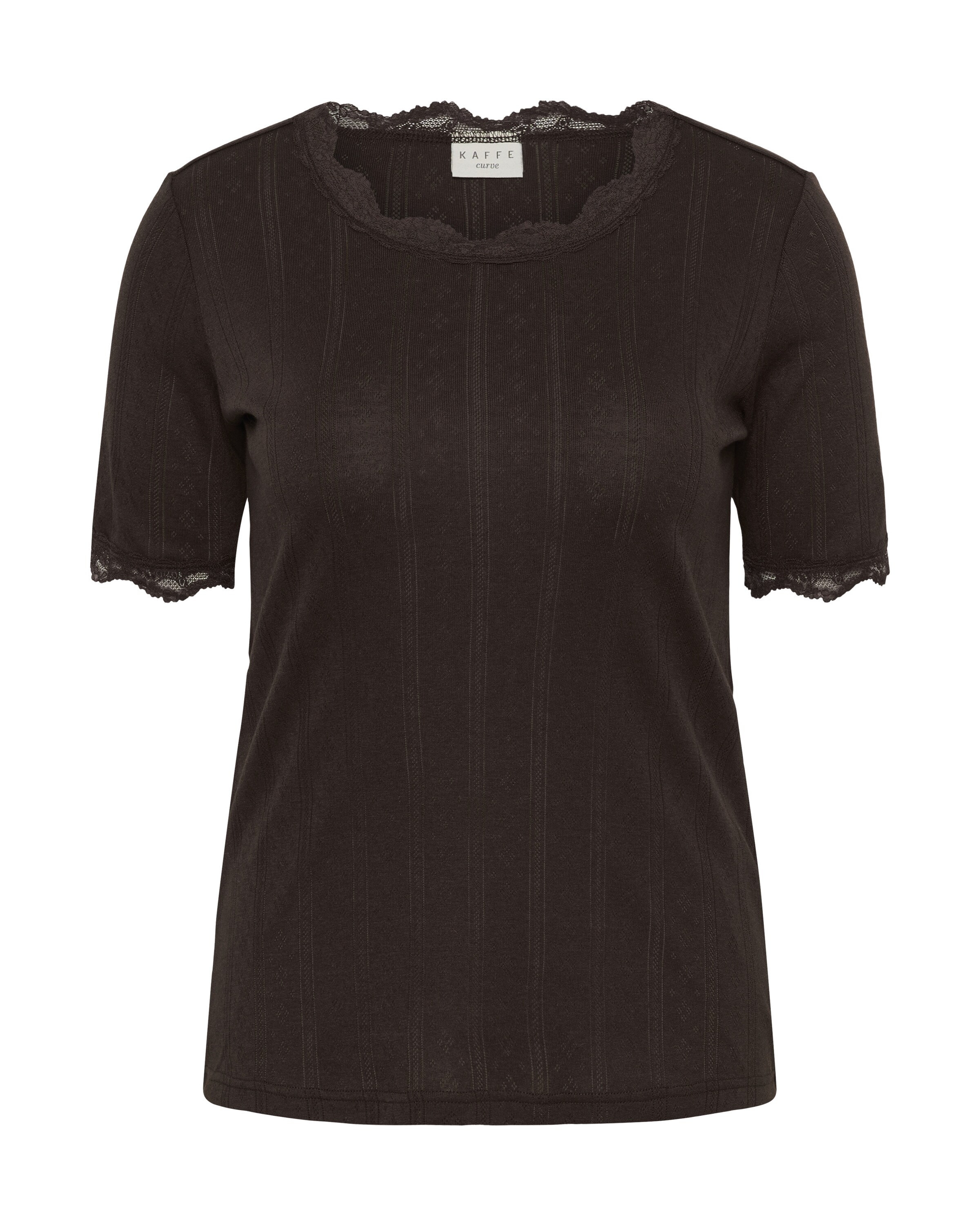 KAFFE CURVE T-Shirt 'Tina' in Braun: Vorderseite