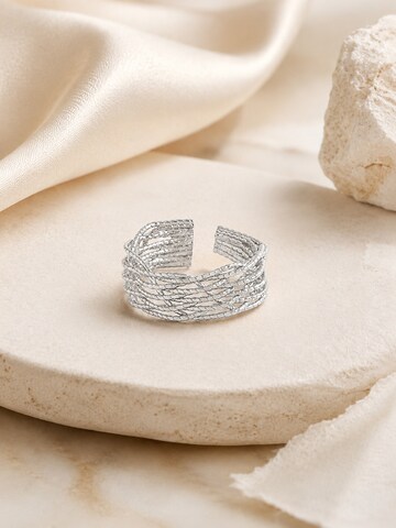 Staufergold Ring 'Ring „Wellengeflecht“ – verstellbar' in Silver