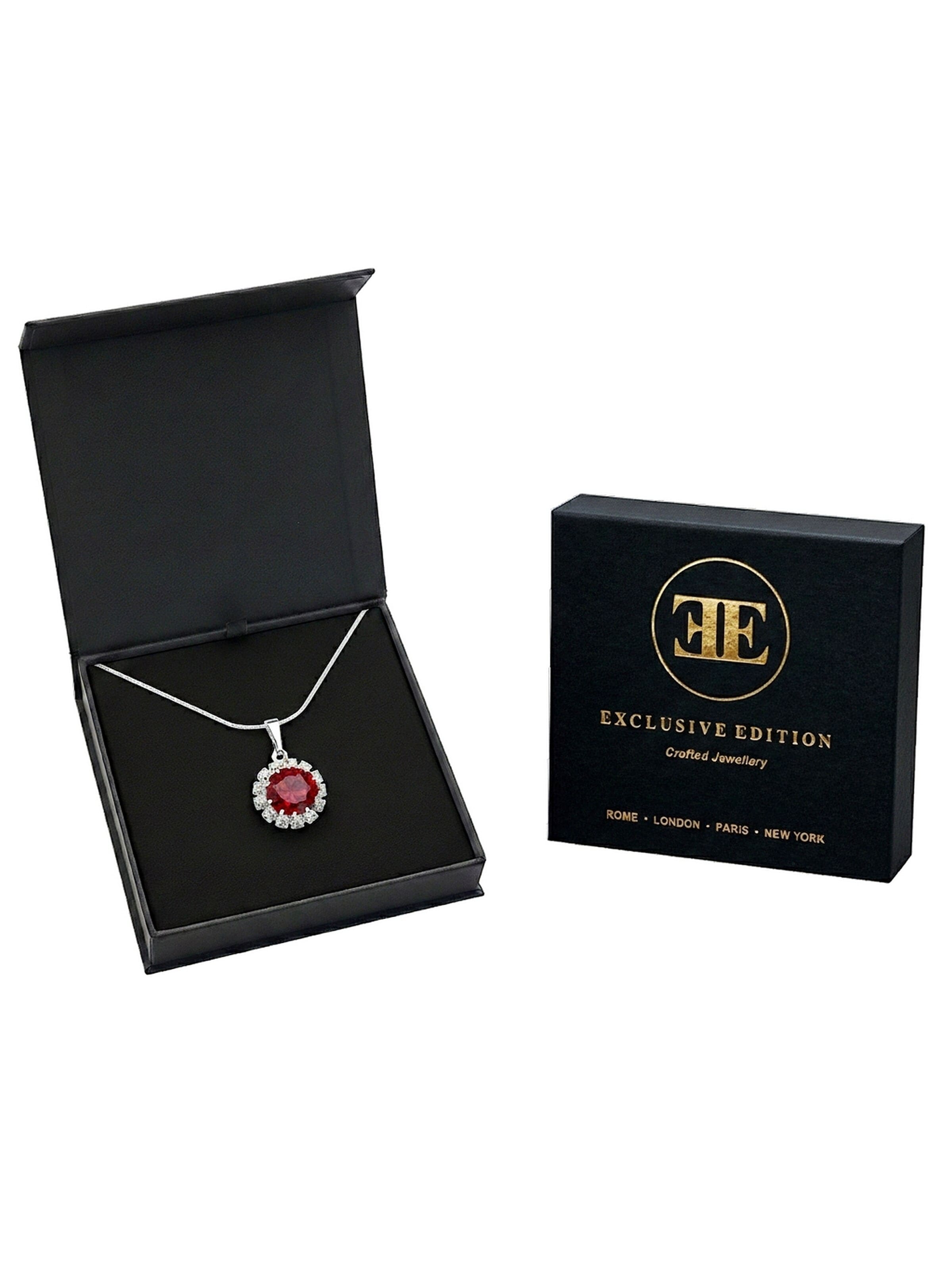 EXCLUSIVE EDITION Řetízek 'Saton adorned with Swarovski crystals' – červená