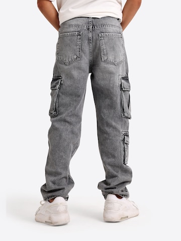 Solang Regular Hose Denim-Cargo-Hose mit Cargotaschen in Grau