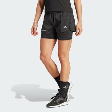 ADIDAS PERFORMANCE Regular Workout Pants 'Ultimate Two-In-One' in Black: front