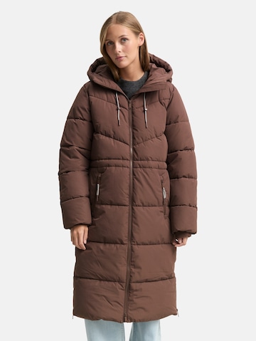 TOM TAILOR DENIM Wintermantel in Bruin: voorkant