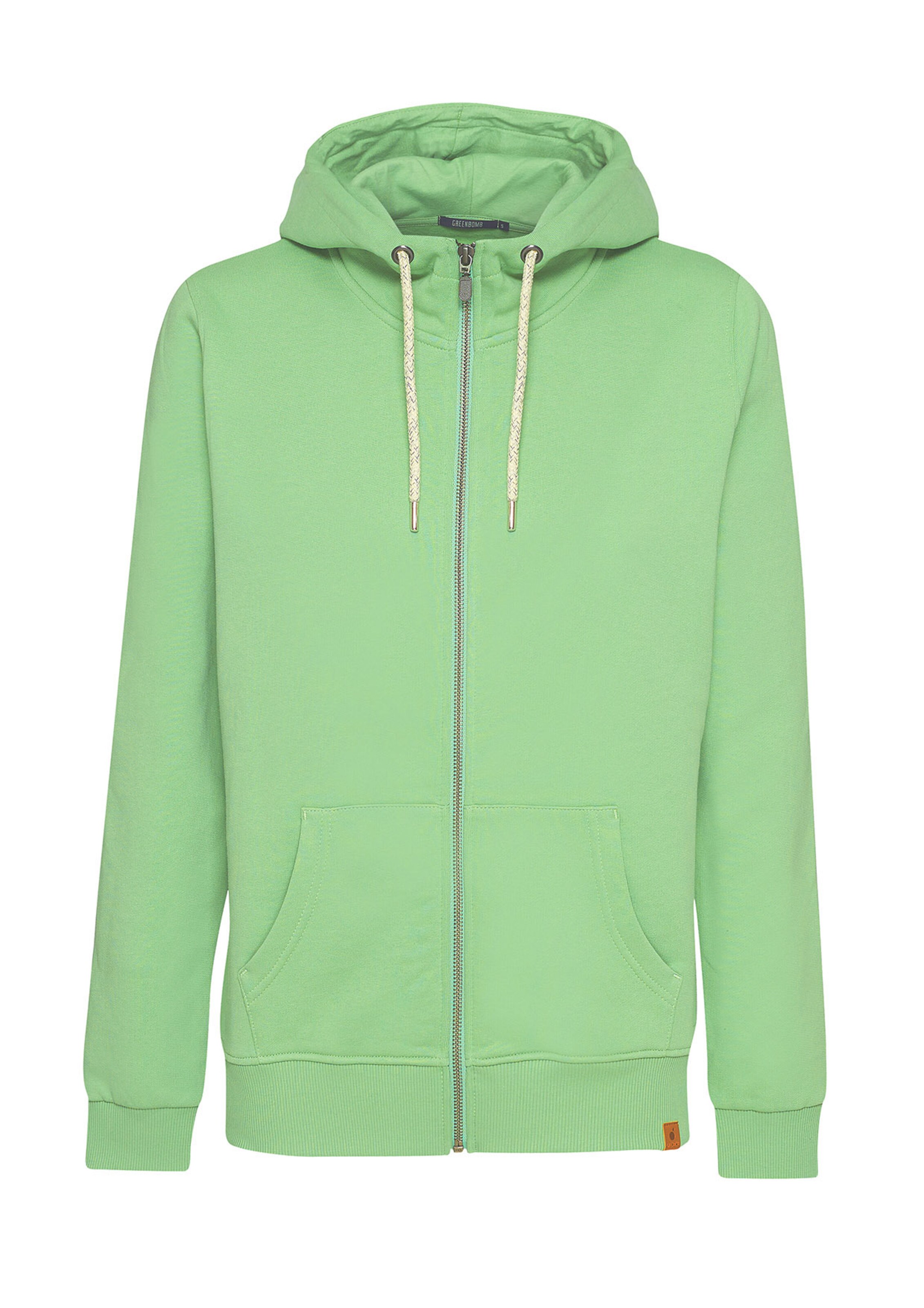 GREENBOMB Sweatvest 'Vivid' in Groen: voorkant