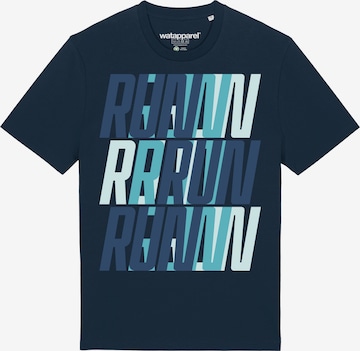 Watapparel Shirt 'Run, Run, Run' in Blauw: voorkant