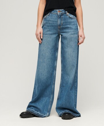 Superdry Wide leg Jeans in Blauw: voorkant