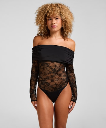 Hunkemöller Shirt bodysuit in Black: front