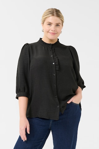 KAFFE CURVE Bluse 'Ellinor' in Schwarz: Vorderseite