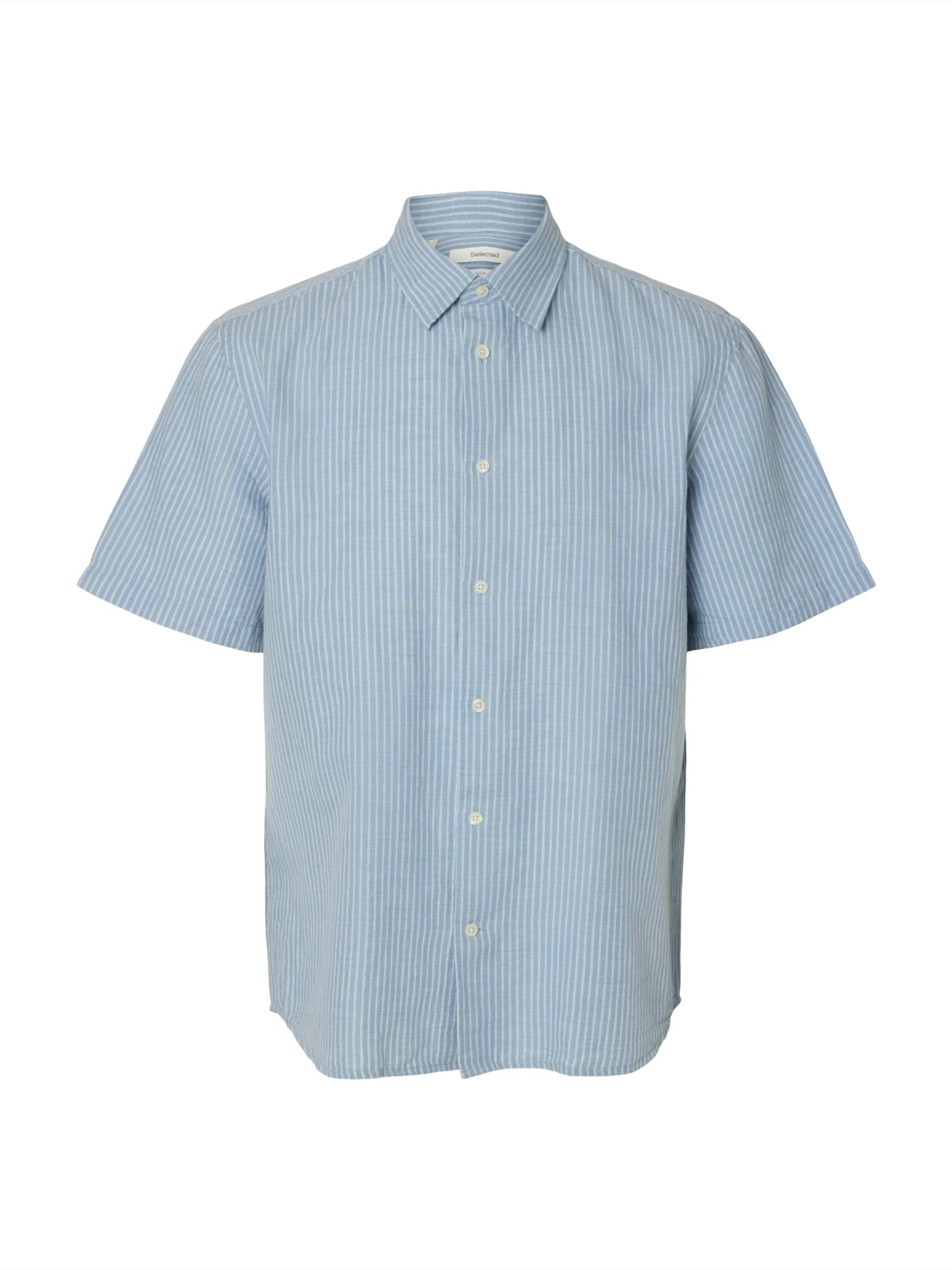 SELECTED Comfort fit Button Up Shirt 'SLHCLAY' in Blue: front