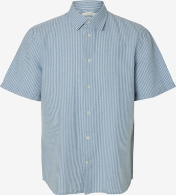 SELECTED Comfort fit Button Up Shirt 'SLHCLAY' in Blue: front