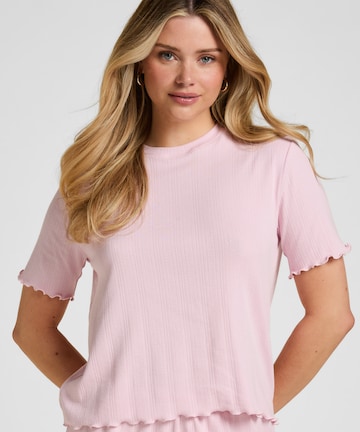 Hunkemöller Slaapshirt 'Pointelle' in Roze: voorkant