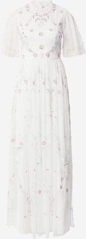 Frock and Frill Evening Dress in White: front