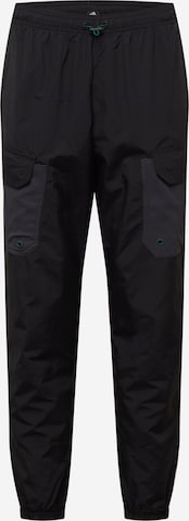 ADIDAS PERFORMANCE Tapered Workout Pants in Black: front