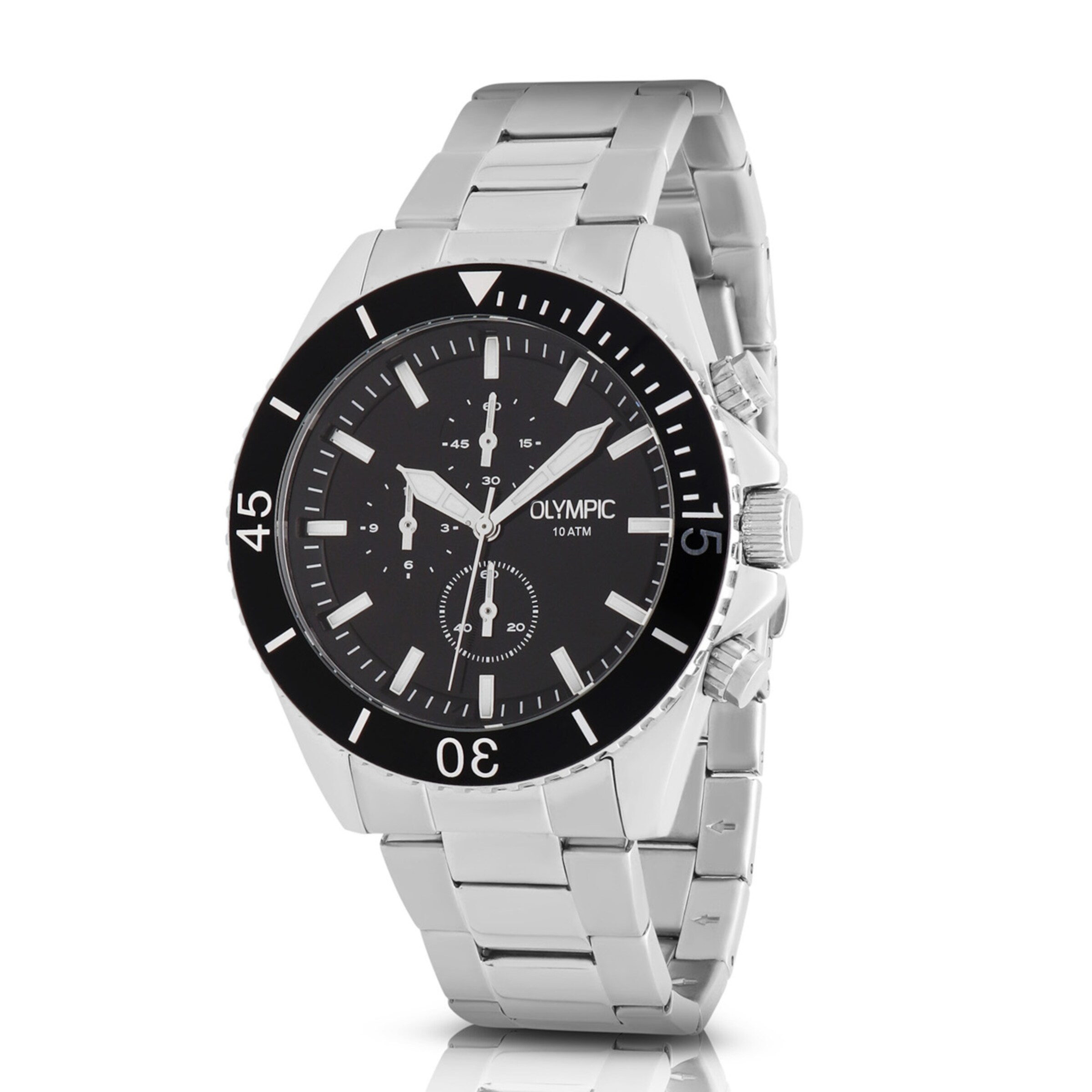 Olympic Analoguhr in Silber: Vorderseite