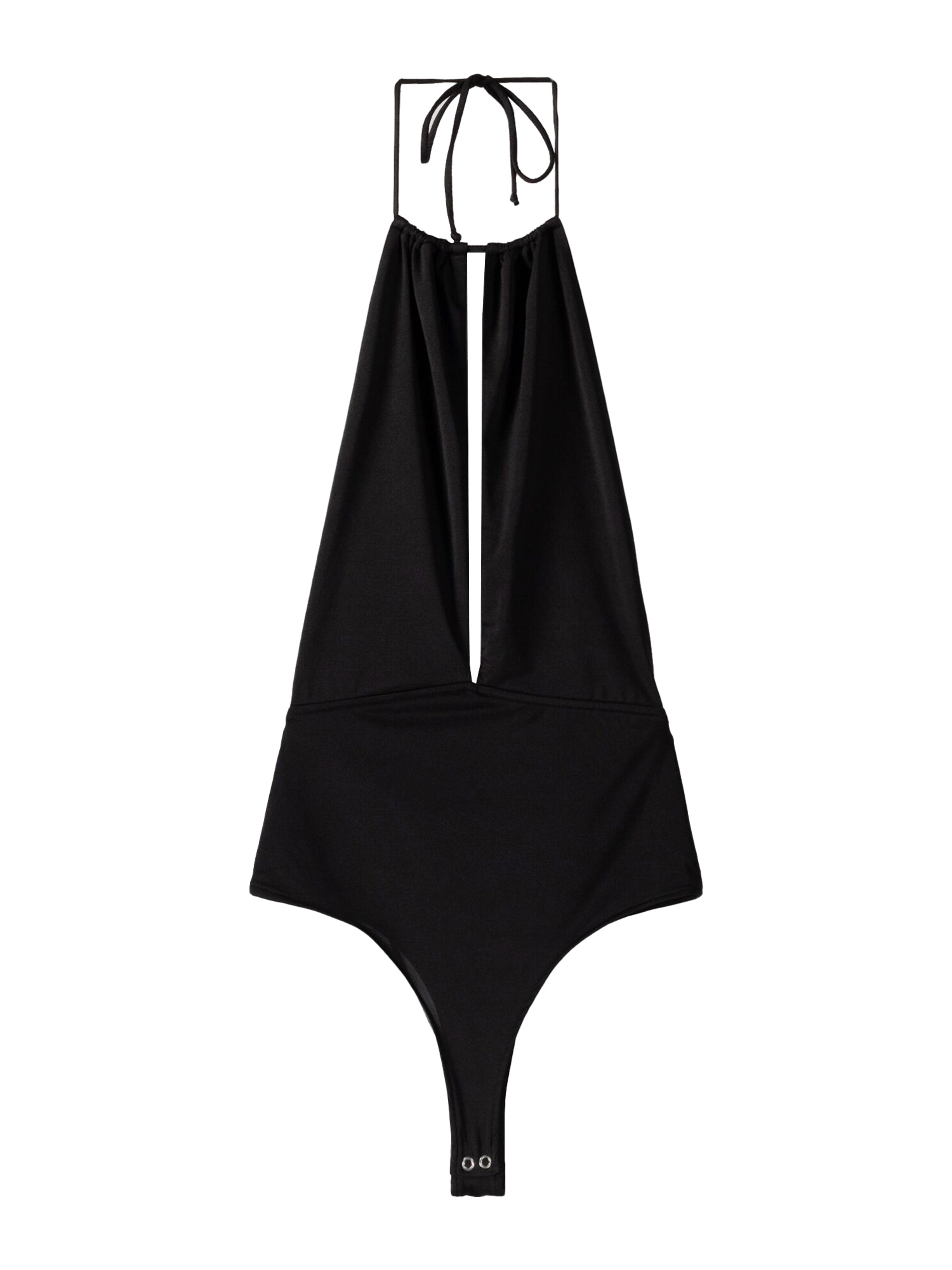 Bershka Tričkové body – černá: přední strana