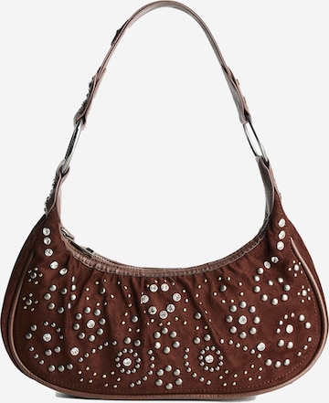 Bershka Shoulder bag in Brown: front