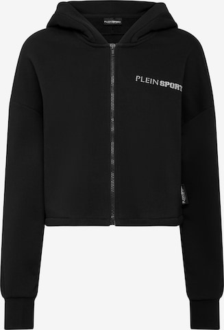 Plein Sport - Sudadera con cremallera 'Scratch' en negro: frente