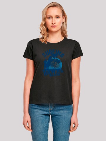 F4NT4STIC Shirt 'Hawaii Surf Beach Summer' in Zwart: voorkant