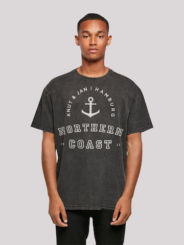F4NT4STIC Jan Knut \'Northern Nordsee in & Hamburg\' ABOUT YOU Shirt | Black Coast