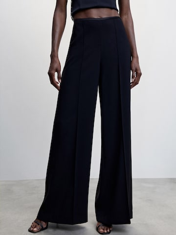 MANGO Wide leg Pleated Pants 'Gala' in Black: front