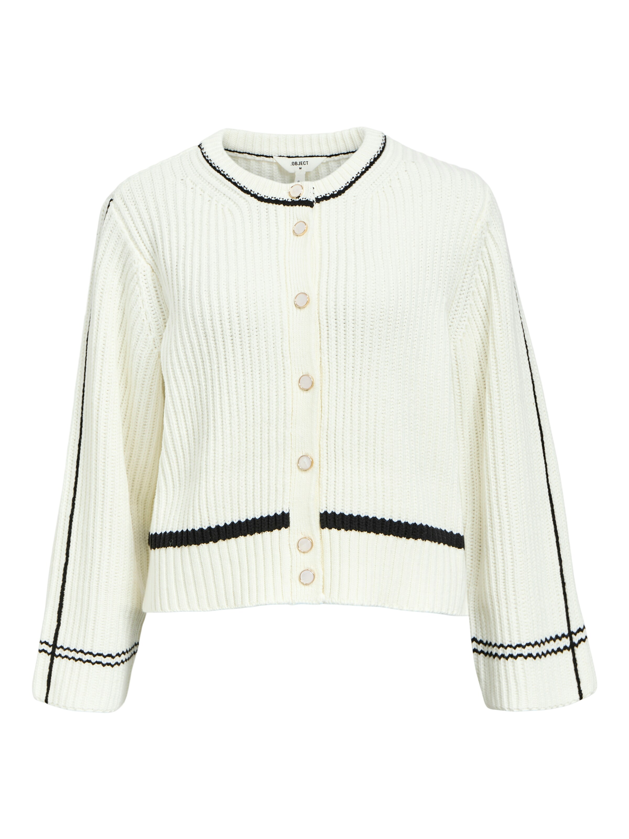 OBJECT Πλεκτή ζακέτα 'Sorina' σε λευκό: μπροστά