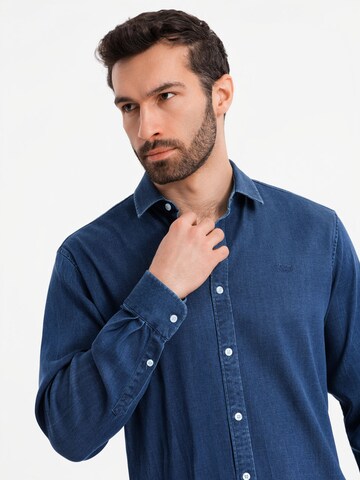 Ombre Slim fit Overhemd 'OM-SHDS-0180' in Blauw