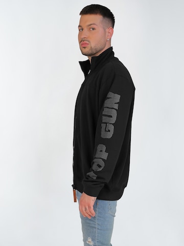 TOP GUN Zip-Up Hoodie in Black