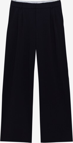 Pull&Bear Loose fit Pleat-Front Pants in Blue: front