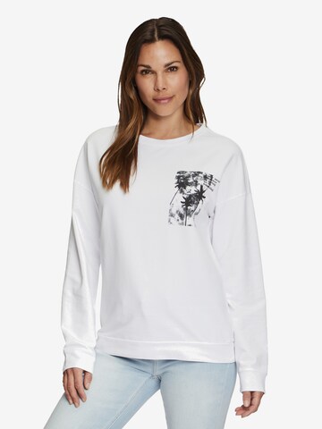 Cartoon Sweatshirt in White: front