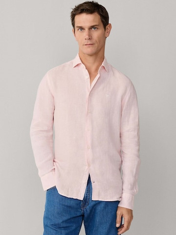 Hackett London Regular Fit Hemd 'ESS' in Pink: Vorderseite