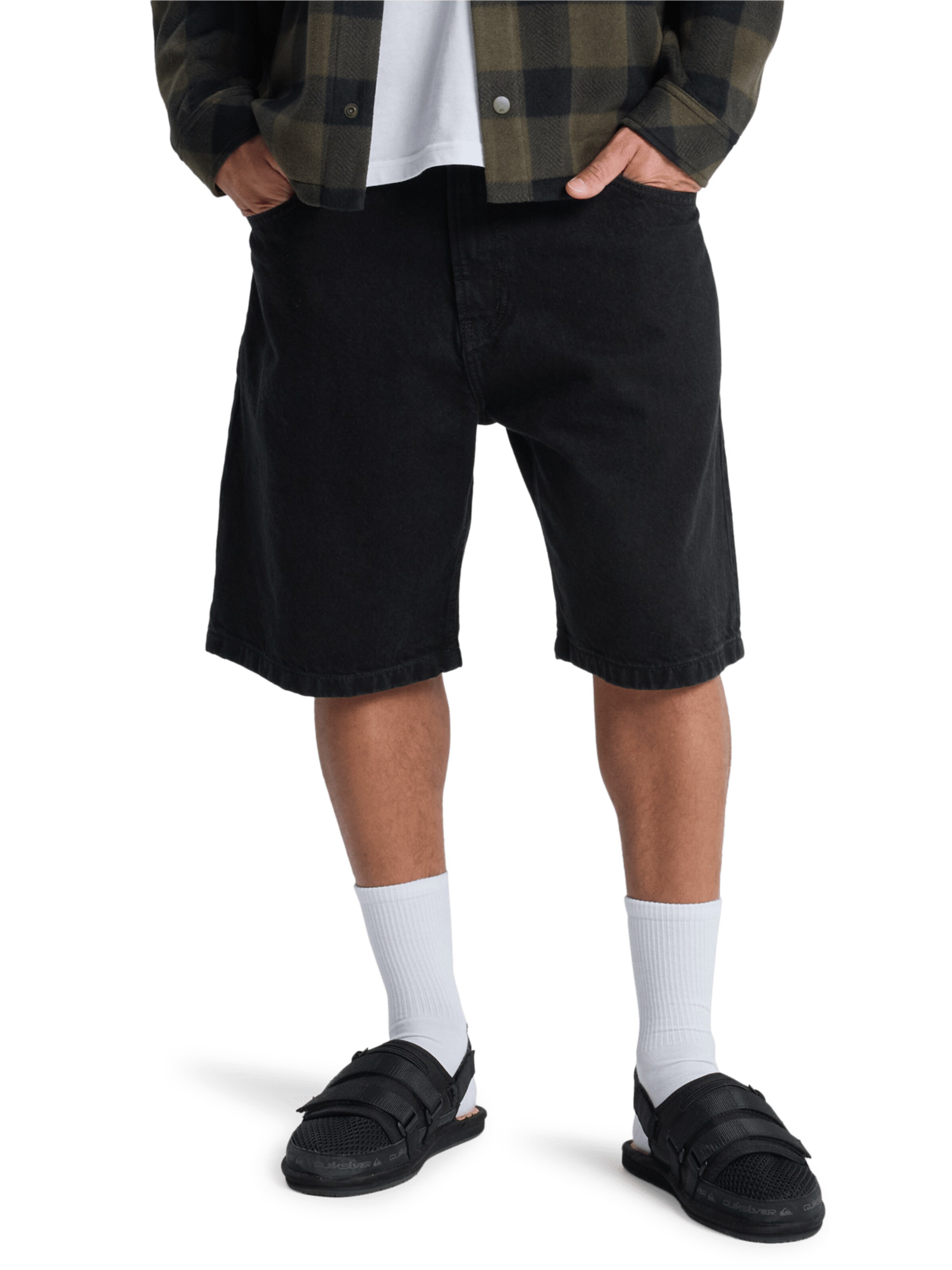 QUIKSILVER Baggy Jeans in Black: front