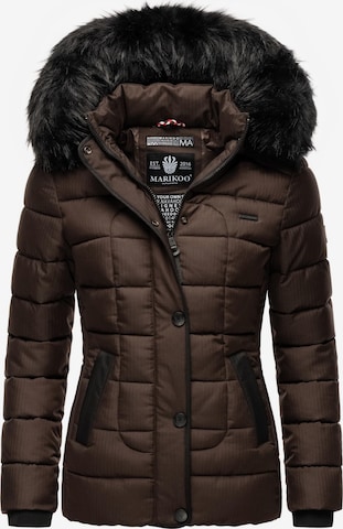 MARIKOO Winter Jacket 'Unique' in Brown: front