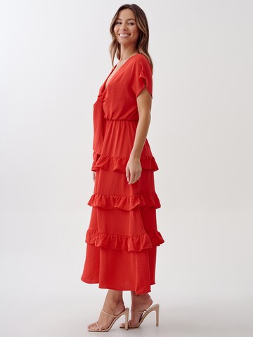 Robe Tussah en rouge