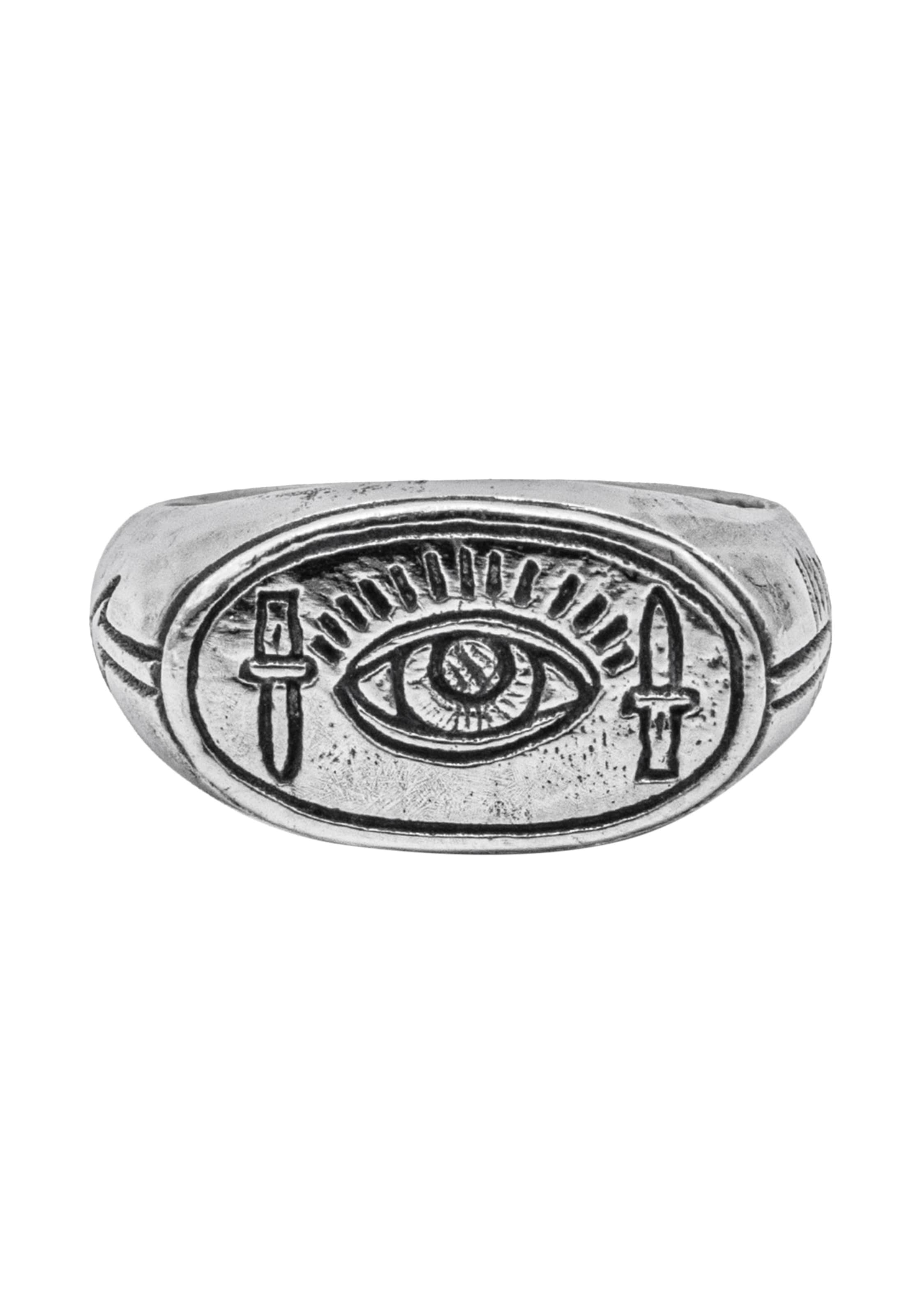 Haze&Glory Ring 'Evil Eye' in Silber: Vorderseite
