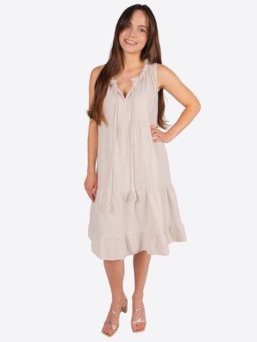 Seasons of April Dress in Beige: front