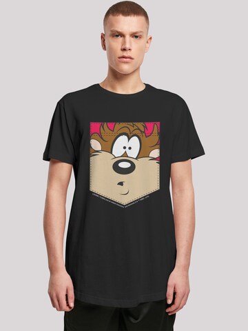 Maglietta 'Looney Tunes Tasmanian Devil Face' di F4NT4STIC in nero: frontale