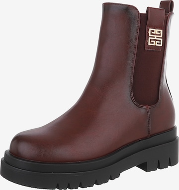 Ital-Design Stiefelette in Rot: Vorderseite
