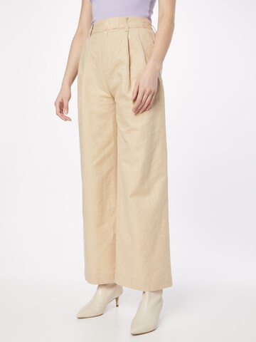 GAP Wide leg Pleat-front trousers in Beige: front