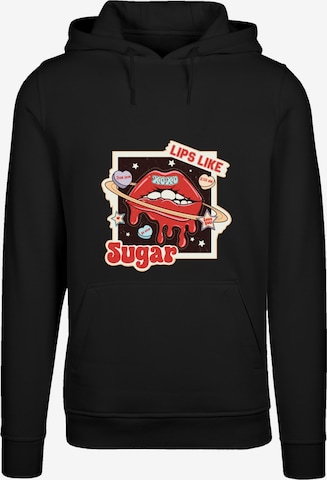 Sweat-shirt 'Lips like sugar retro fashion Valentinstag' F4NT4STIC en noir : devant