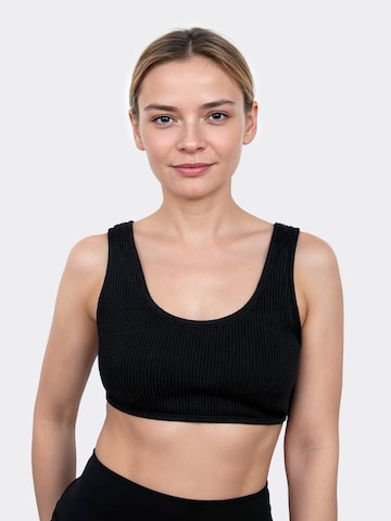 MYLILY Bralette Bikini Top 'Bustier Bikini Oberteil | Crinkle' in Black: front