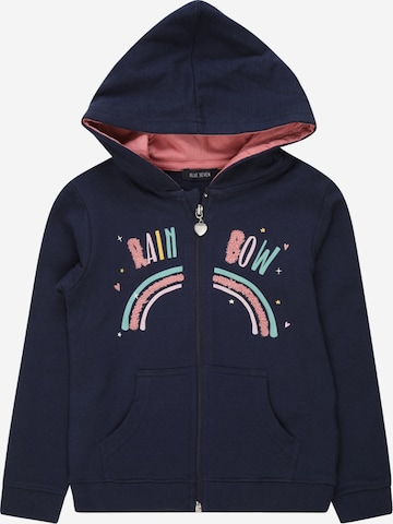 BLUE SEVEN Zip-Up Hoodie in Blue: front