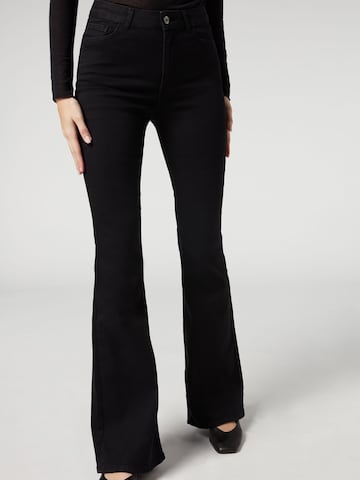 CALZEDONIA Bootcut Jeans in Schwarz