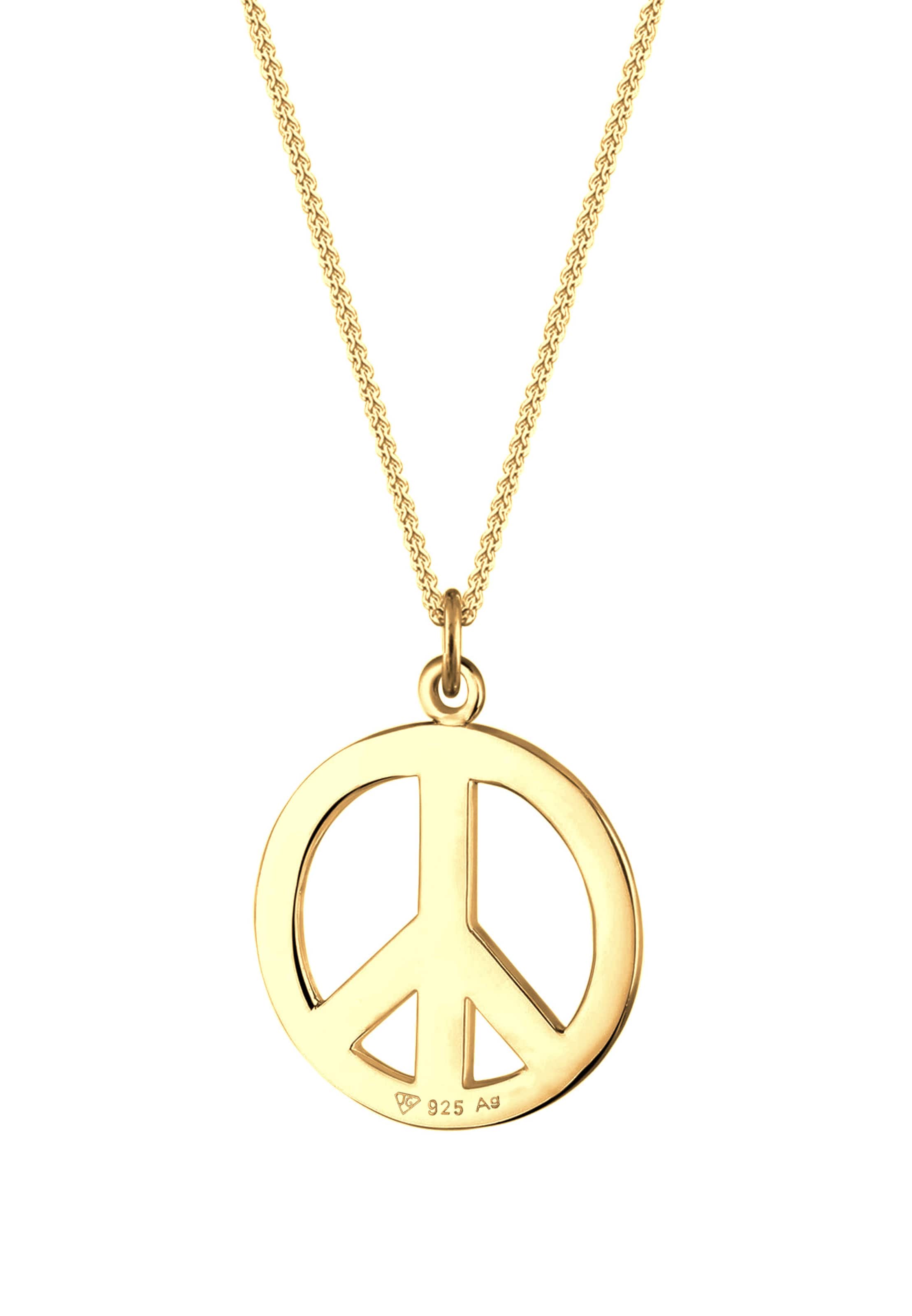 Chaîne 'Peace-Zeichen' ELLI en or