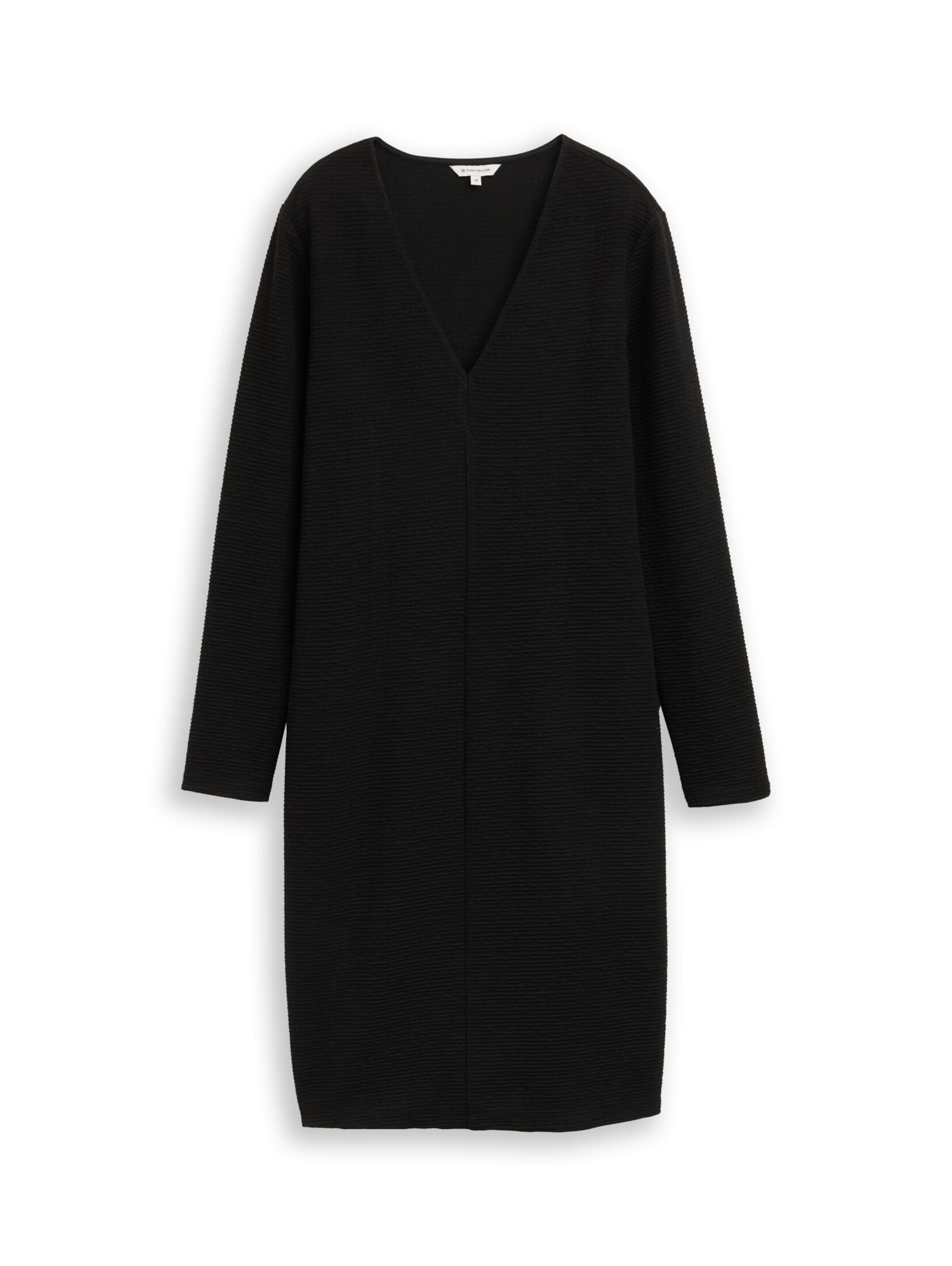 TOM TAILOR Jurk in Zwart: voorkant