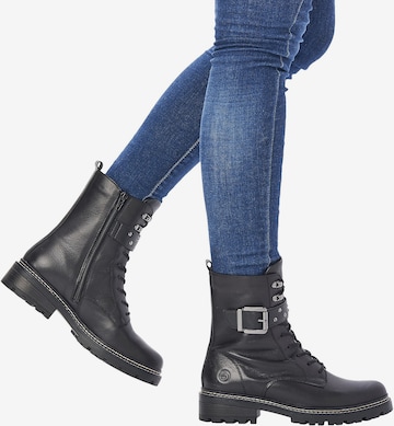 REMONTE Lace-Up Ankle Boots in Black: front