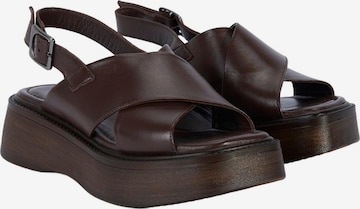 Desa Riemensandale 'Keilsandalen' in Braun: Vorderseite